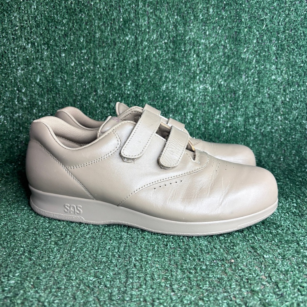 SAS‎ Me Too Hook Loop Leather Walking Orthopedic Shoes Taupe Womens 10 Mens 8.5